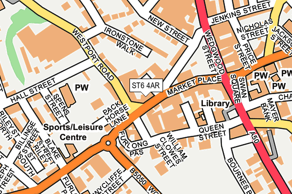 ST6 4AR map - OS OpenMap – Local (Ordnance Survey)