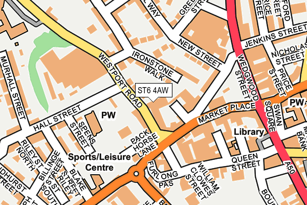 ST6 4AW map - OS OpenMap – Local (Ordnance Survey)