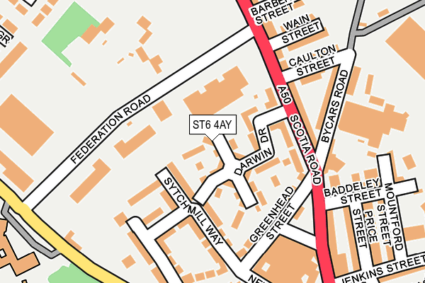 ST6 4AY map - OS OpenMap – Local (Ordnance Survey)