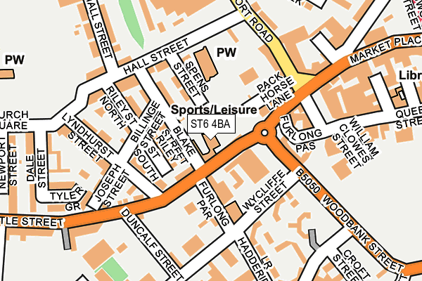 ST6 4BA map - OS OpenMap – Local (Ordnance Survey)