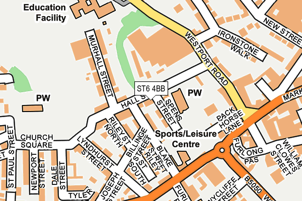 ST6 4BB map - OS OpenMap – Local (Ordnance Survey)