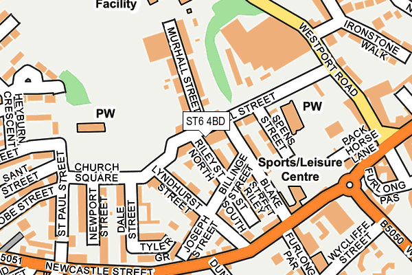 ST6 4BD map - OS OpenMap – Local (Ordnance Survey)