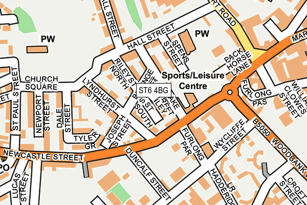 ST6 4BG map - OS OpenMap – Local (Ordnance Survey)