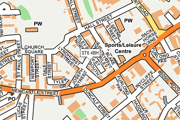 ST6 4BH map - OS OpenMap – Local (Ordnance Survey)