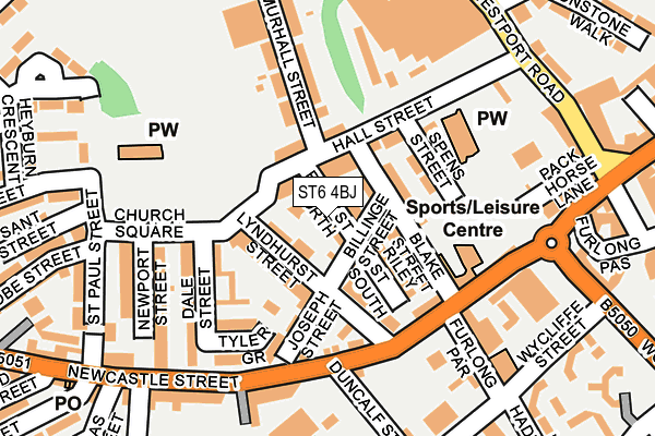 ST6 4BJ map - OS OpenMap – Local (Ordnance Survey)