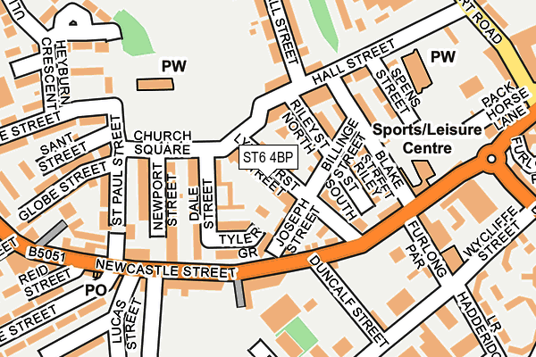 ST6 4BP map - OS OpenMap – Local (Ordnance Survey)