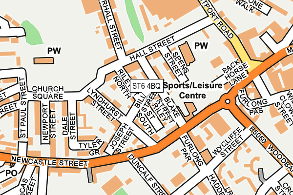 ST6 4BQ map - OS OpenMap – Local (Ordnance Survey)