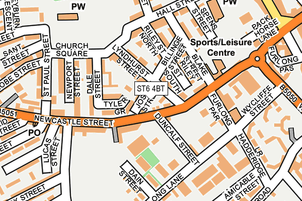 ST6 4BT map - OS OpenMap – Local (Ordnance Survey)