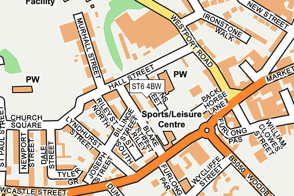 ST6 4BW map - OS OpenMap – Local (Ordnance Survey)