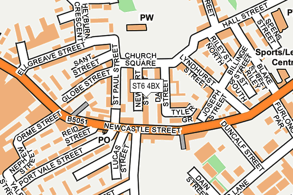 ST6 4BX map - OS OpenMap – Local (Ordnance Survey)