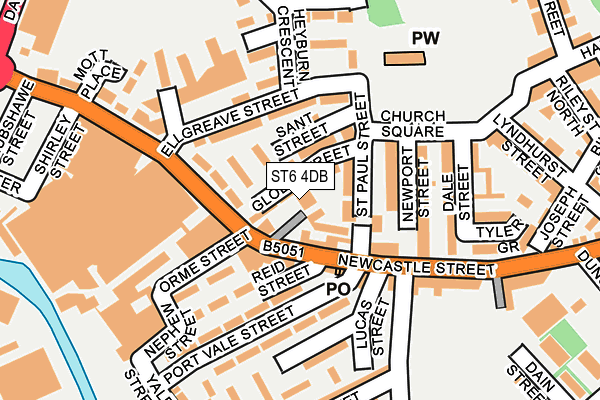 ST6 4DB map - OS OpenMap – Local (Ordnance Survey)