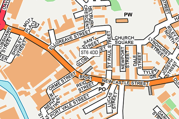 ST6 4DD map - OS OpenMap – Local (Ordnance Survey)