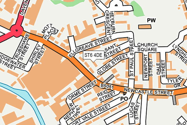 ST6 4DE map - OS OpenMap – Local (Ordnance Survey)