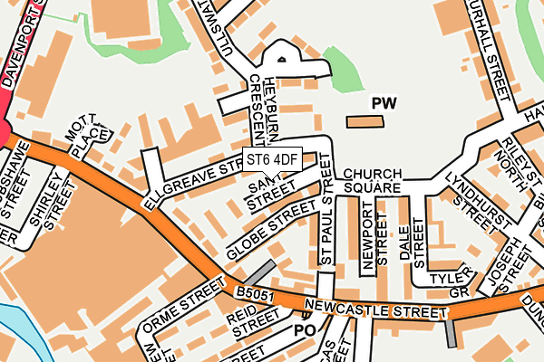 ST6 4DF map - OS OpenMap – Local (Ordnance Survey)
