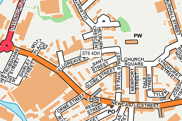 ST6 4DH map - OS OpenMap – Local (Ordnance Survey)