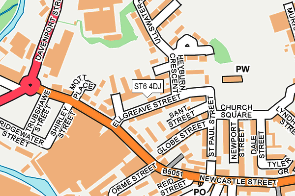 ST6 4DJ map - OS OpenMap – Local (Ordnance Survey)