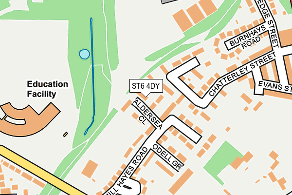 ST6 4DY map - OS OpenMap – Local (Ordnance Survey)