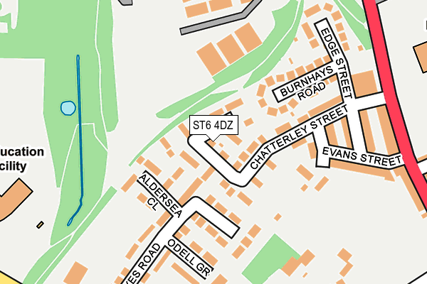 ST6 4DZ map - OS OpenMap – Local (Ordnance Survey)