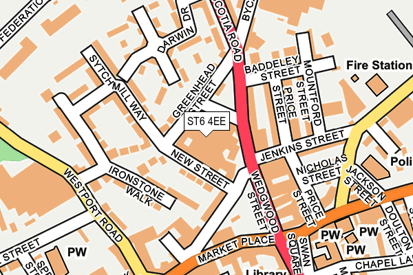 ST6 4EE map - OS OpenMap – Local (Ordnance Survey)