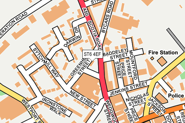 ST6 4EF map - OS OpenMap – Local (Ordnance Survey)