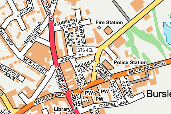 ST6 4EL map - OS OpenMap – Local (Ordnance Survey)