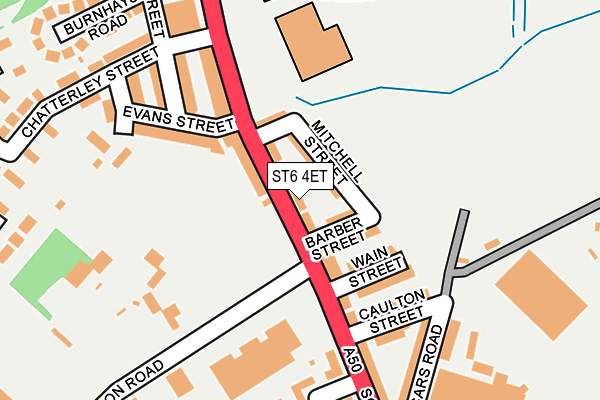 ST6 4ET map - OS OpenMap – Local (Ordnance Survey)