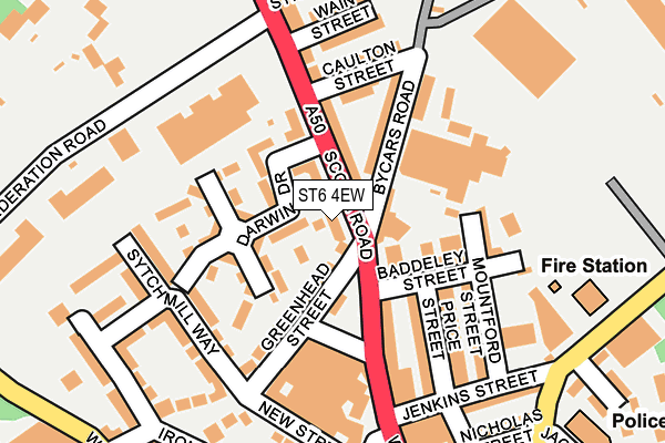 ST6 4EW map - OS OpenMap – Local (Ordnance Survey)