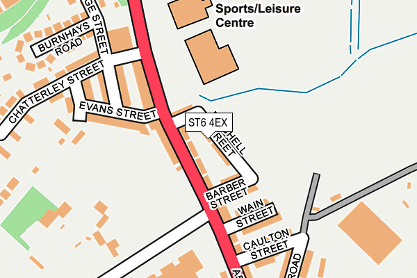 ST6 4EX map - OS OpenMap – Local (Ordnance Survey)