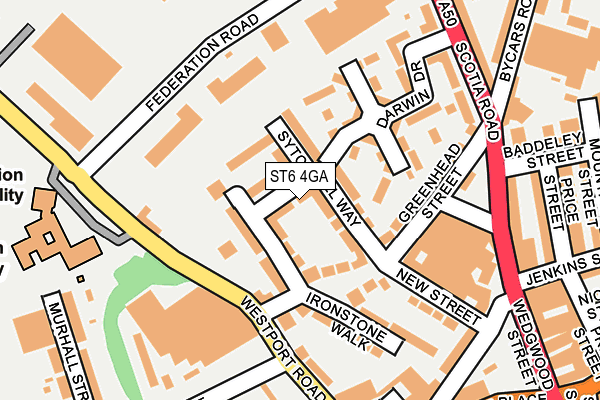 ST6 4GA map - OS OpenMap – Local (Ordnance Survey)