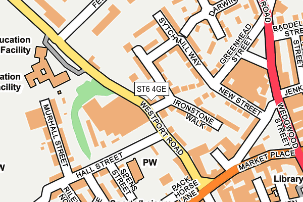 ST6 4GE map - OS OpenMap – Local (Ordnance Survey)