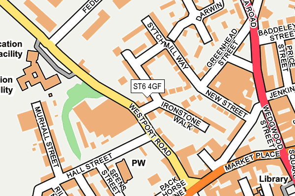 ST6 4GF map - OS OpenMap – Local (Ordnance Survey)