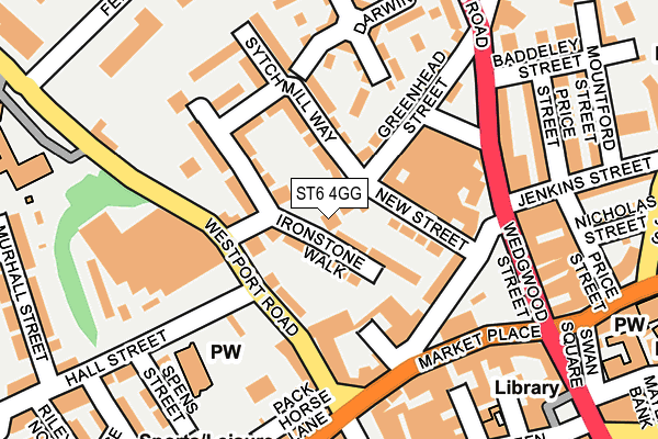 ST6 4GG map - OS OpenMap – Local (Ordnance Survey)