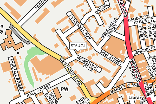 ST6 4GJ map - OS OpenMap – Local (Ordnance Survey)