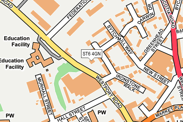 ST6 4GN map - OS OpenMap – Local (Ordnance Survey)