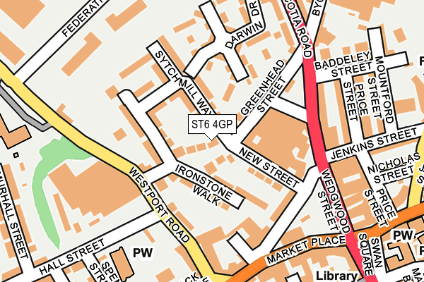 ST6 4GP map - OS OpenMap – Local (Ordnance Survey)