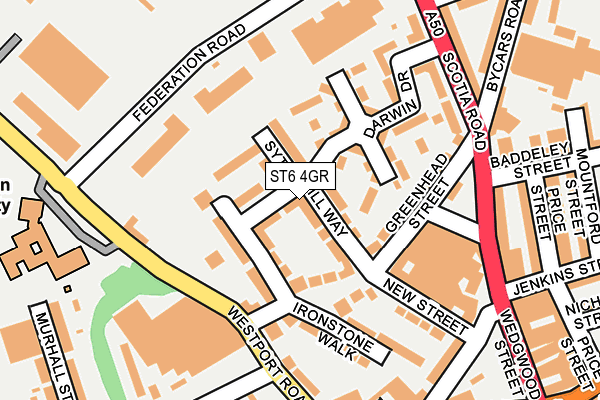 ST6 4GR map - OS OpenMap – Local (Ordnance Survey)