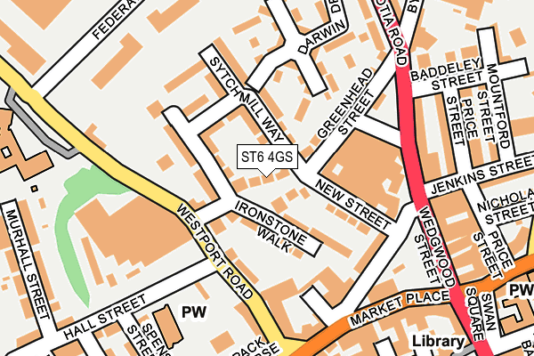 ST6 4GS map - OS OpenMap – Local (Ordnance Survey)