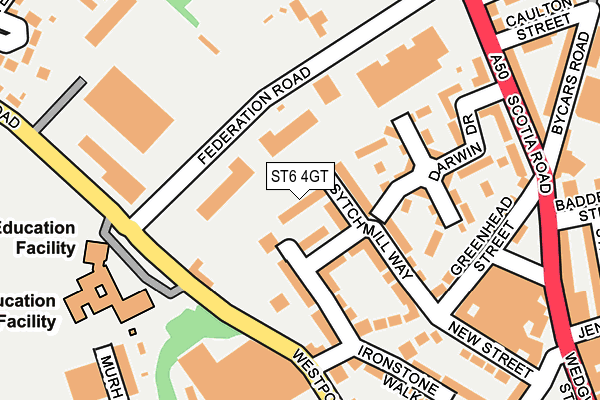 ST6 4GT map - OS OpenMap – Local (Ordnance Survey)