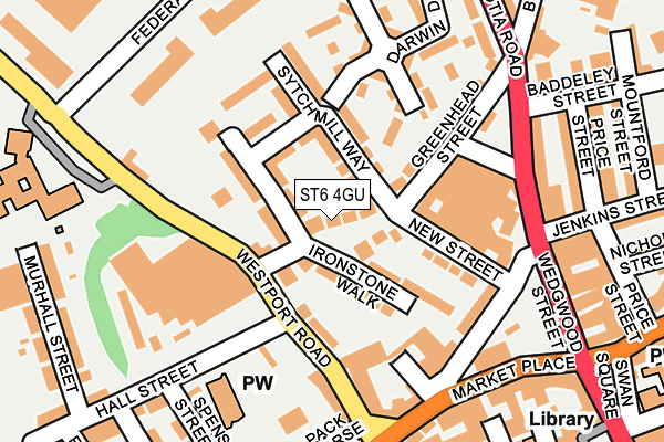 ST6 4GU map - OS OpenMap – Local (Ordnance Survey)