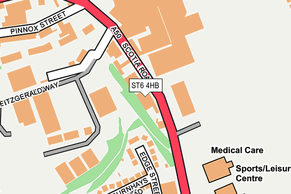 ST6 4HB map - OS OpenMap – Local (Ordnance Survey)