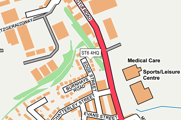 ST6 4HQ map - OS OpenMap – Local (Ordnance Survey)