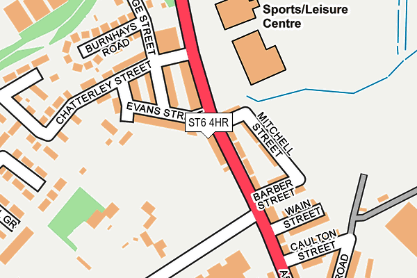 ST6 4HR map - OS OpenMap – Local (Ordnance Survey)