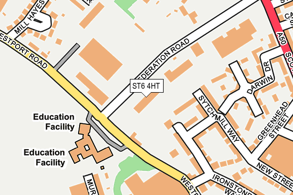 ST6 4HT map - OS OpenMap – Local (Ordnance Survey)