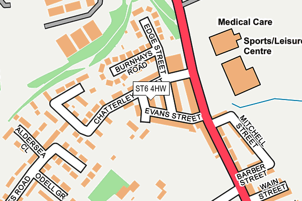 ST6 4HW map - OS OpenMap – Local (Ordnance Survey)