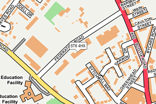 ST6 4HX map - OS OpenMap – Local (Ordnance Survey)