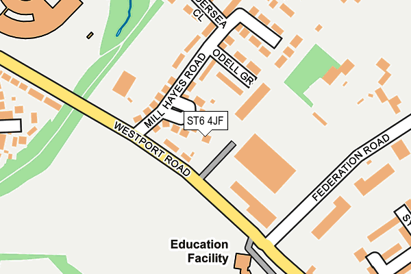 ST6 4JF map - OS OpenMap – Local (Ordnance Survey)