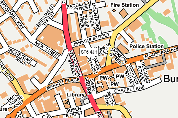 ST6 4JH map - OS OpenMap – Local (Ordnance Survey)