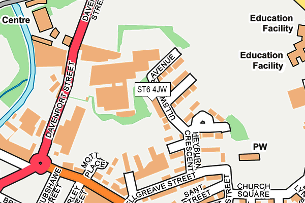 ST6 4JW map - OS OpenMap – Local (Ordnance Survey)
