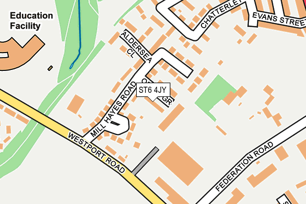 ST6 4JY map - OS OpenMap – Local (Ordnance Survey)