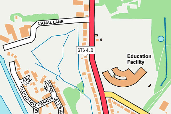 ST6 4LB map - OS OpenMap – Local (Ordnance Survey)